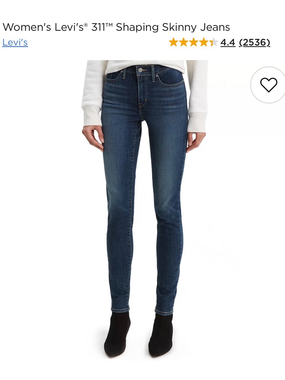 Levi's Dark Indigo Skinny Jeans 30x34!